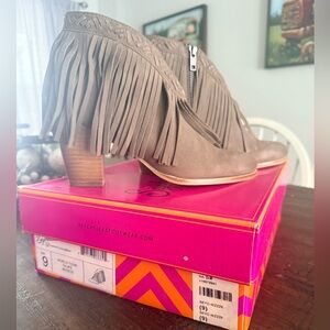 Seychelles Fringe Ankle Booties - Taupe